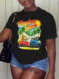 Y6635 European and American cross-border fashion women's printed T-shirt