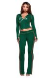 FC1506 European and American cross-border fashion casual tight-fitting long-sleeve long-pants color-blocked hooded sports suit