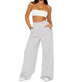 Autumn and winter cross-border European and American women's casual sports yoga elastic high-waisted wide-leg loose pants