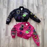 FC1293 European and American cross-border ins trendy brand autumn and winter new long-sleeve embroidered decorative patch women's jacket baseball jacket