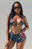 1456 Triangle Leopard Print Bikini