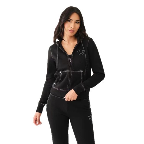 1409 Vintage Zip-Up Hoodie Printed Sweatshirt Set Women's Hoodie Set