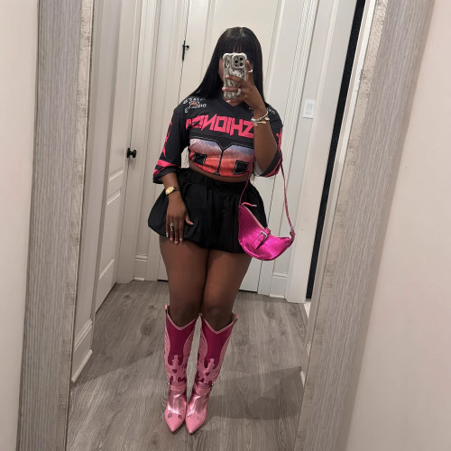 Y26 European and American cross-border fashion women's printed versatile jersey T-shirt