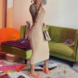 FC1218 European and American fashion trendy hot girl strapless backless dress in black, khaki, blue, chiffon, and other colors