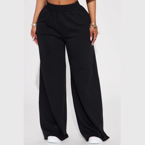 Autumn and winter cross-border European and American women's casual sports yoga elastic high-waisted wide-leg loose pants