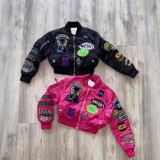FC1293 European and American cross-border ins trendy brand autumn and winter new long-sleeve embroidered decorative patch women's jacket baseball jacket