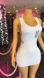 Y15 European and American cross-border fashion women's letter print tank top mini dress