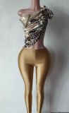 Y300804 European and American cross-border fashion strapless printed sexy outfit