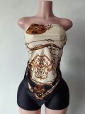 Y300337 European and American cross-border fashion women's printed sexy outfit