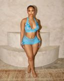 Y11028 European and American cross-border fashion women's lace sexy halter neck bow suit