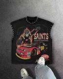 FC1428 European and American cross-border spring and autumn retro lip print studded casual vest