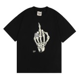 FC1235 European and American cross-border trendy brand short-sleeve black top with letter and skull hand print, sexy and stylish, African regular style