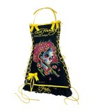 1288 European and American fashion cross-border vintage Halloween skull print oil painting drawstring strapless dress