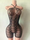Y32 European and American cross-border fashion women's sexy mesh jumpsuit shorts