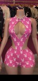 Y300786 European and American cross-border sexy hot girl popular printed one-piece shorts