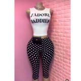 Y23 European and American cross-border fashion women's letter print casual suit