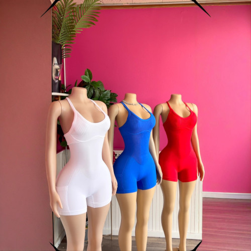 Y300810 New Cross-Border European and American Women's Backless Tummy-Control Sleeveless Jumpsuit