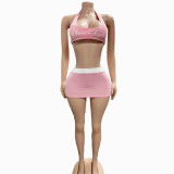 FC1481 European and American cross-border letter print sexy fitness sports suit GIN white black pink African