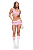 Cross-border European and American spring/summer new fashion sports camisole bra with printed lettering and skirt-pants two-piece set