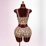 Cross-border European and American summer new fashion sexy slim-fit lace patchwork bow shorts set for women