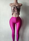 Y300804 European and American cross-border fashion strapless printed sexy outfit