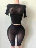 Y41 European and American cross-border fashion women's see-through suit