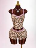 Cross-border European and American summer new fashion sexy slim-fit lace patchwork bow shorts set for women