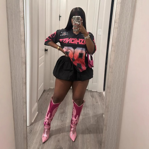 Y26 European and American cross-border fashion women's printed versatile jersey T-shirt