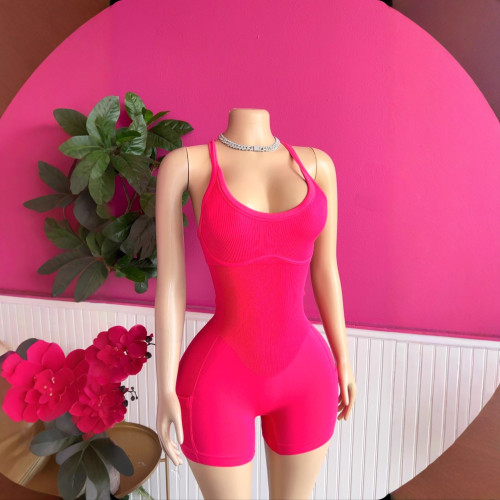 Y300810 New Cross-Border European and American Women's Backless Tummy-Control Sleeveless Jumpsuit