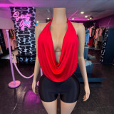 Y300888 Spring/Summer New International Bestseller Women's Sexy Halter Neck Strap Backless Outfit