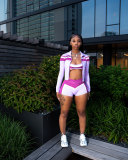1372 Color-Block Bikini Shorts 3-Piece Set