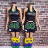 Cross-border European and American summer new sexy hot girl halter top with printed design and short skirt set for women