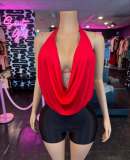 Y300888 Spring/Summer New International Bestseller Women's Sexy Halter Neck Strap Backless Outfit