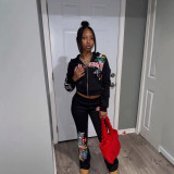 1425 Street-style graphic print co-ord set street style hot girl print outfit