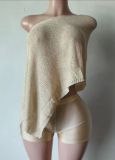 Y300878 Irregular Design Cape Shawl for Women, Loose and Casual Thin Sweater Set for Spring and Summer