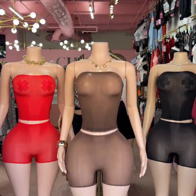 Y37 European and American cross-border fashion women's strapless sexy sheer suit with shorts