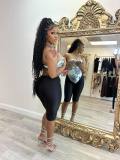 Y300344 European and American cross-border fashion women's printed strapless versatile sexy outfit