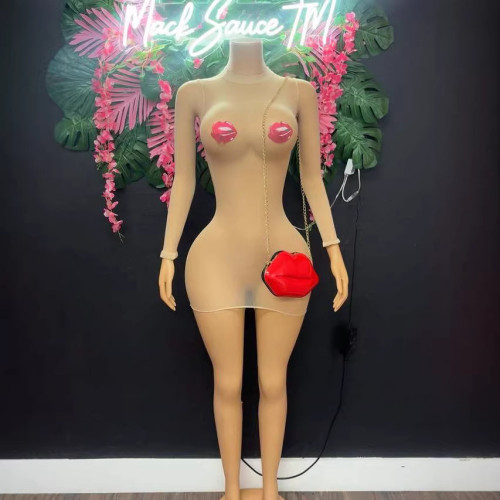 Y300999 Pure Temptation Ultra-thin High-elastic Tight Open-crotch Bodysuit Sexy Hot No-Undressing See-through Lingerie for Women