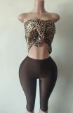 Y300344 European and American cross-border fashion women's printed strapless versatile sexy outfit