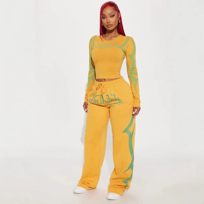 1427Fashion Print Pants Set, new autumn and winter fashion two-piece pants set