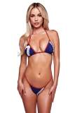 New European and American cross-border fashion sexy trendy printed rhinestone bikini swimsuit triangle panty set for women