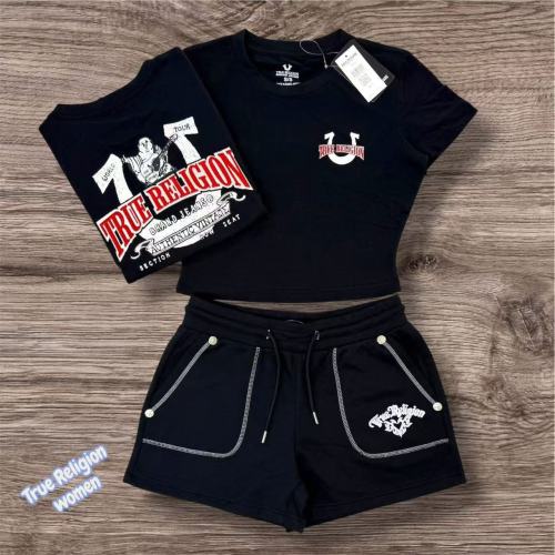 FC1483 European and American cross-border U series fashion printed top and shorts set in black and red, comfortable and casual