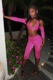 Cross-border European and American spring new foreign trade halter neck bikini polka dot top and tight-fitting cropped pants three-piece set for women