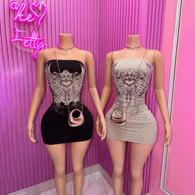 Y30 European and American cross-border fashion women's sexy strapless mini dress