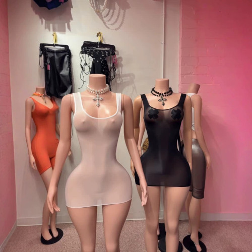 Y39 European and American cross-border fashion women's see-through sexy dress