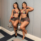 1456 Triangle Leopard Print Bikini