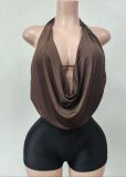 Y300888 Spring/Summer New International Bestseller Women's Sexy Halter Neck Strap Backless Outfit