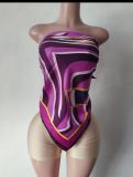 Y300337 European and American cross-border fashion women's printed sexy outfit