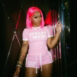 1319 Retro crop top and shorts set