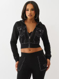 FC1433 European and American cross-border bestseller outdoor casual sexy hot girl letter embroidery fashion women's outfit